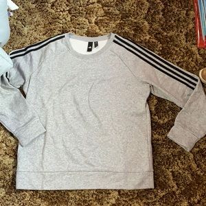 Women’s adidas grey sweatshirt with black accents